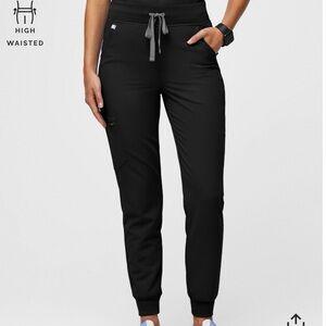 High waisted black joggers
